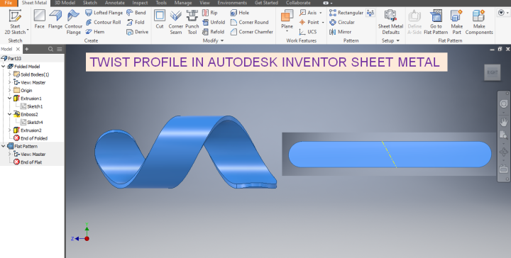 Autodesk Inventor 中的扭曲钣金零件