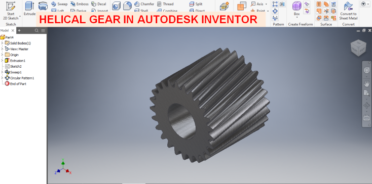 Autodesk Inventor 中的斜齿轮