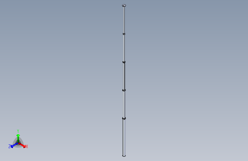 气动轻型桅杆，带6x CAT6内部电缆-延伸至30英尺-气动伸缩臂