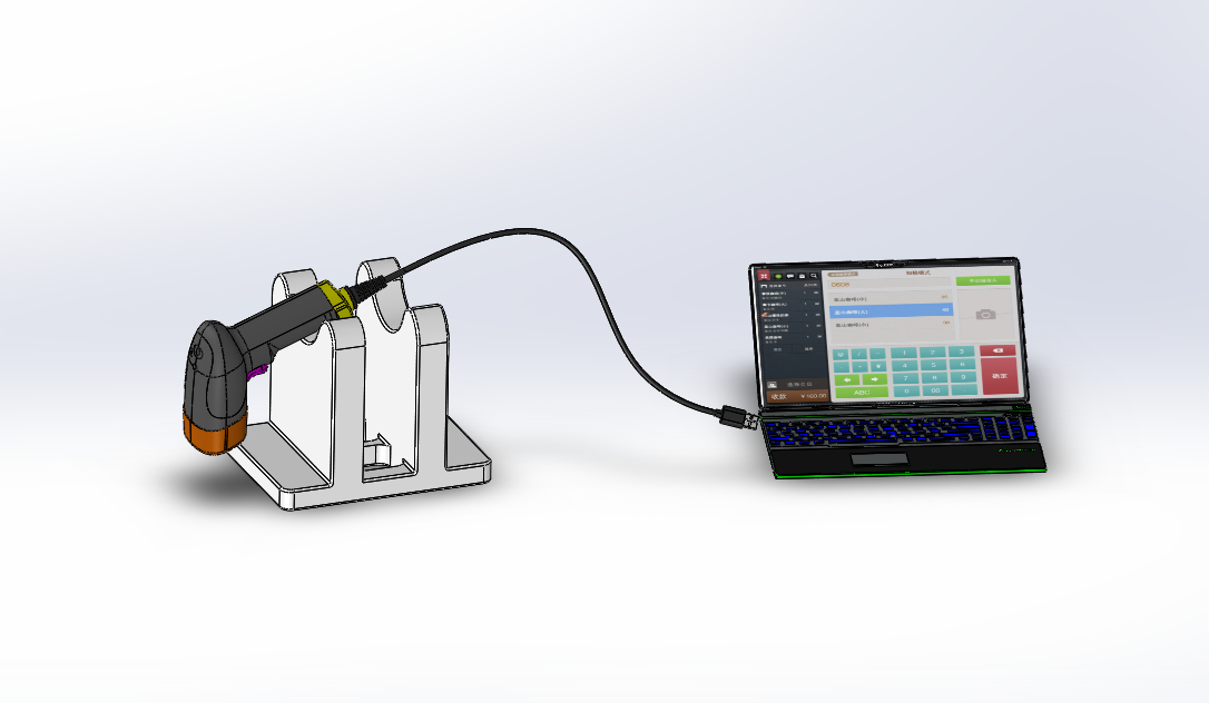 扫描枪三维模型