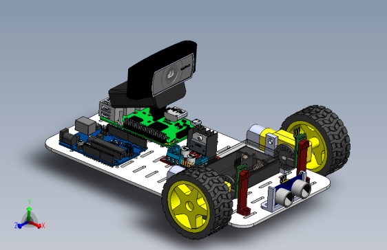 Cacharro带摄像头的编程小车3D数模图纸 Solidworks设计