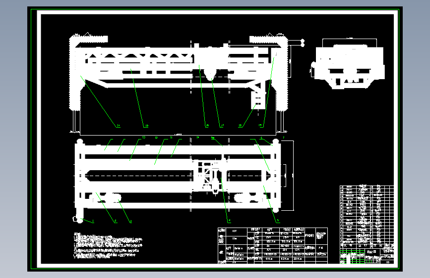 S0023-10t桥式起重机总体设计(cad+说明书) 主视图