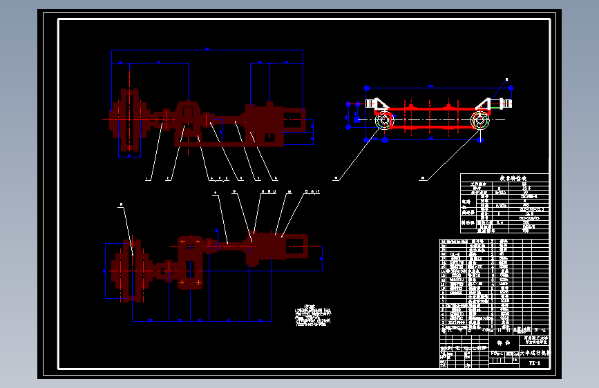S0023-10t桥式起重机总体设计(cad+说明书) 主视图