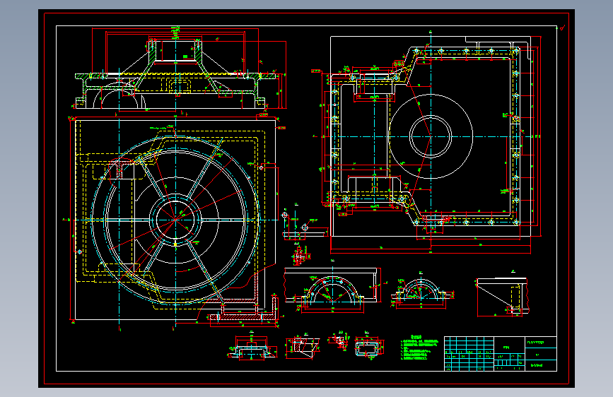 S0175-LH9-900拉丝机卷筒机构设计(cad+说明书) 主视图