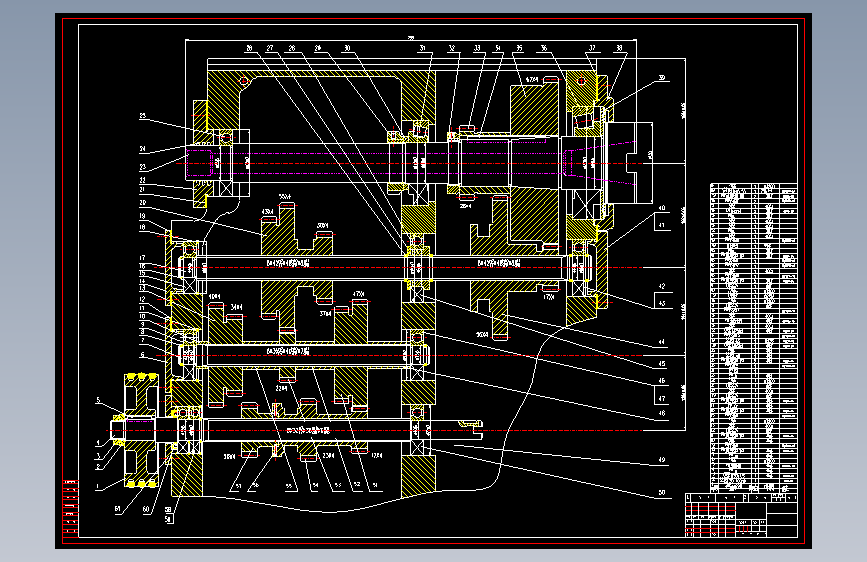 S0239-X6132型万能卧式升降台铣床主轴变速系统装配图