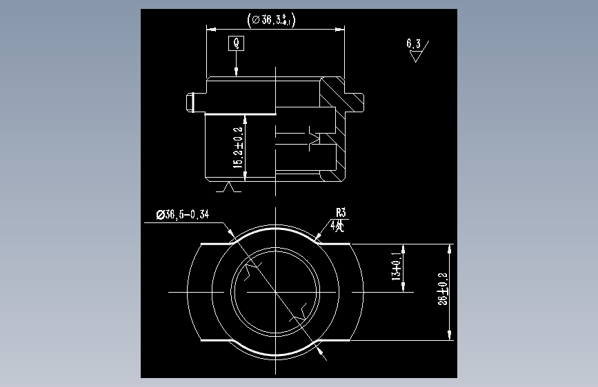 S0636-外筒衬套零件的工艺规程和夹具设计 主视图