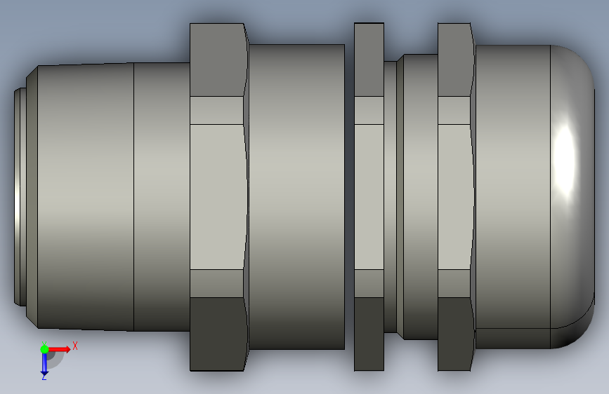 防爆电缆压盖,1-1-2 NPT,镀镍黄铜,0.87-1.26 外径,C1D1 ATEX IEC Ex N4X 俯视图