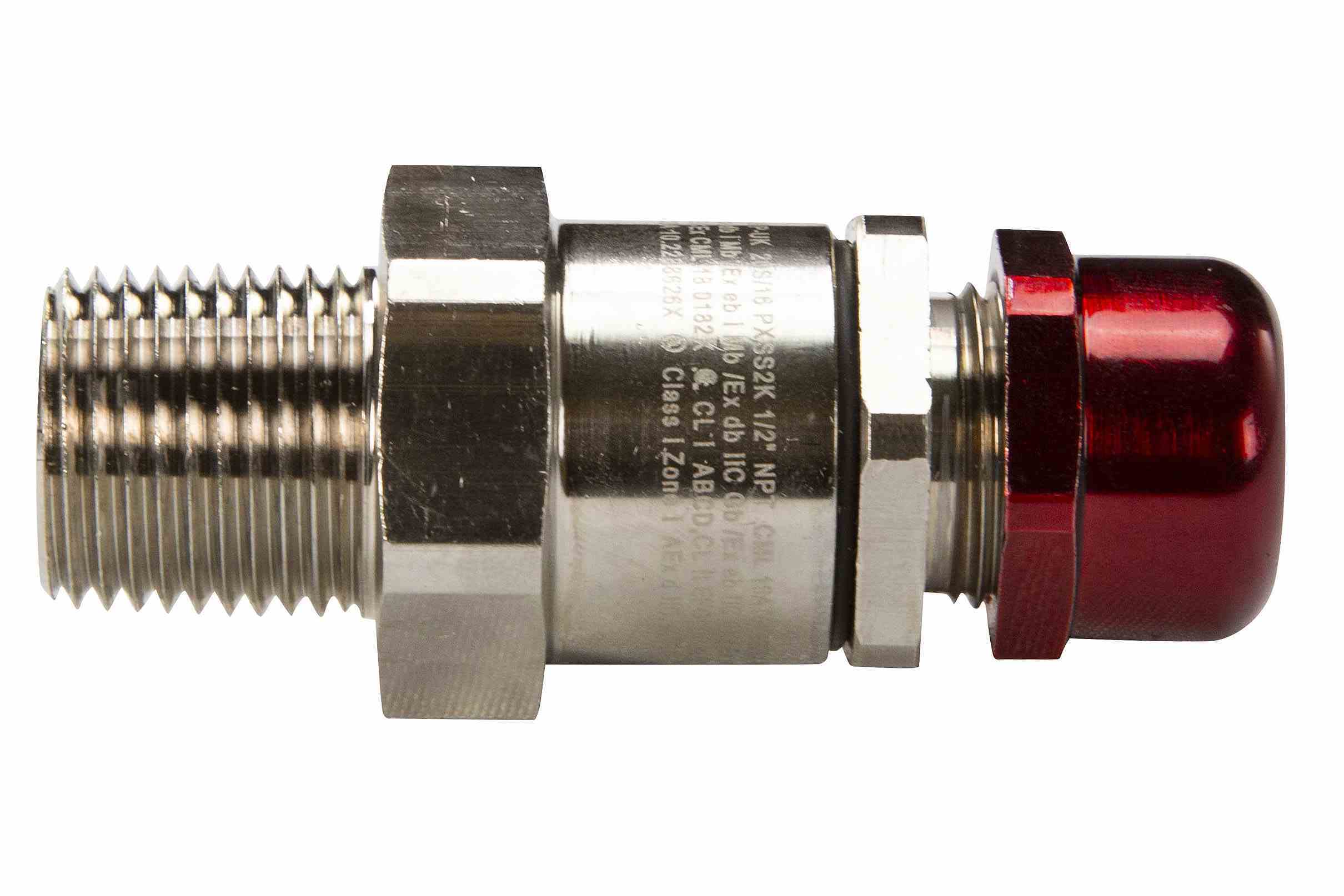 防爆电缆压盖,1-1-2 NPT,镀镍黄铜,0.87-1.26 外径,C1D1 ATEX IEC Ex N4X