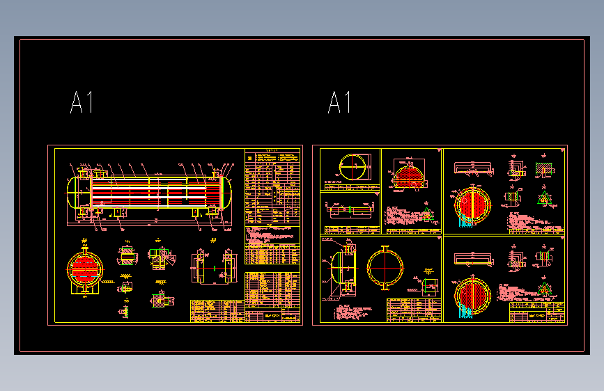 T0563-80m2卧式冷凝器 全套图  DWG 格式