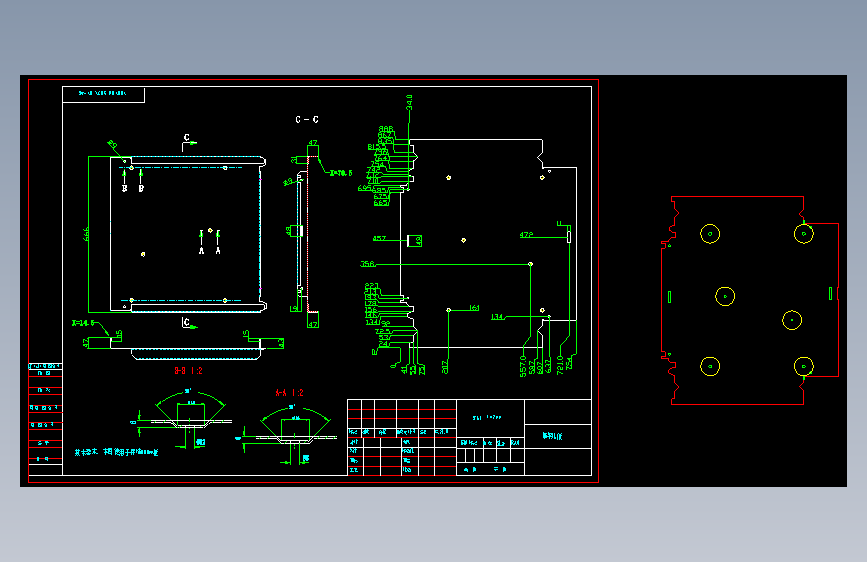 T0973-(dwg)检修车 主视图