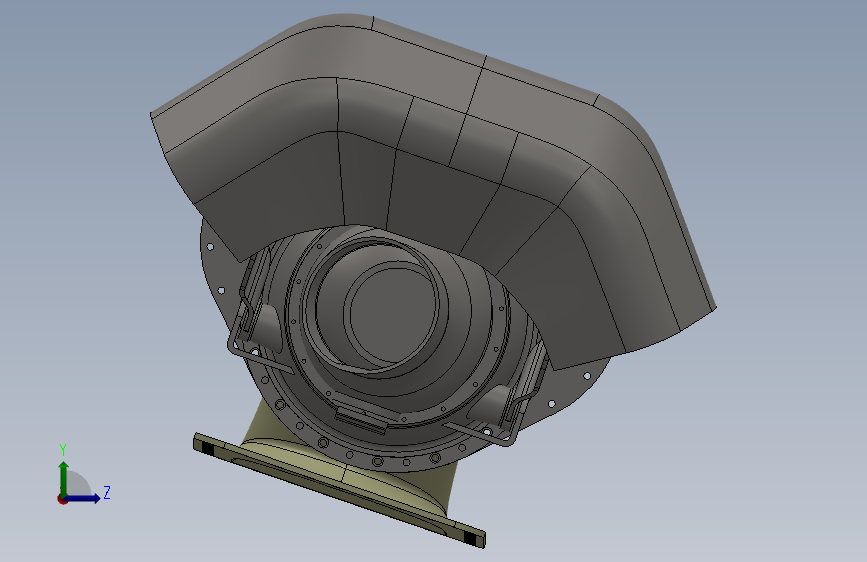 船舶喷水推进器3D图纸 左侧视图
