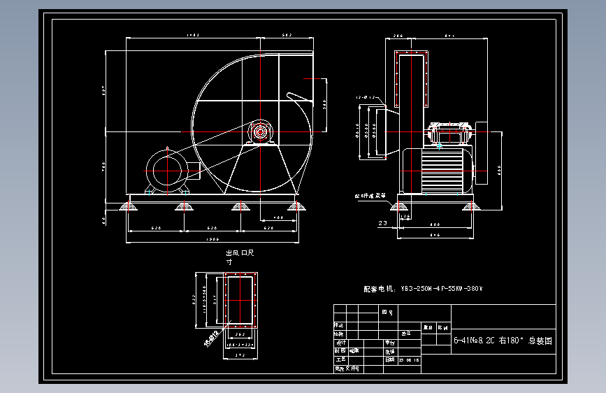 离心通风机6-41№8.2C_AutoCAD 2007_模型图纸下载 – 懒石网