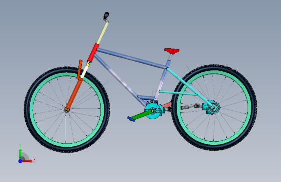 传动轴式自行车的设计-含动画仿真【三维SW】【7张CAD图纸】