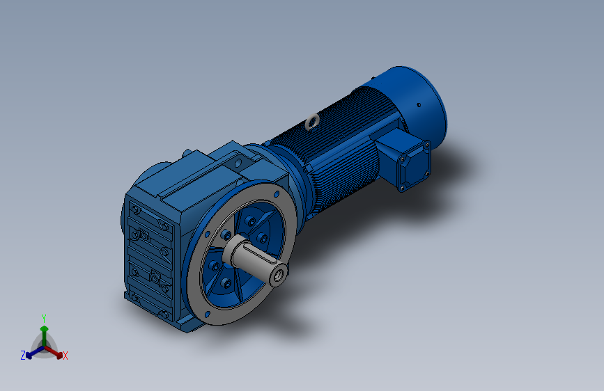 KF77法兰轴伸式安装螺旋锥齿轮减速机KF77-YBE0.37-6P-135.28-M1-0°-A