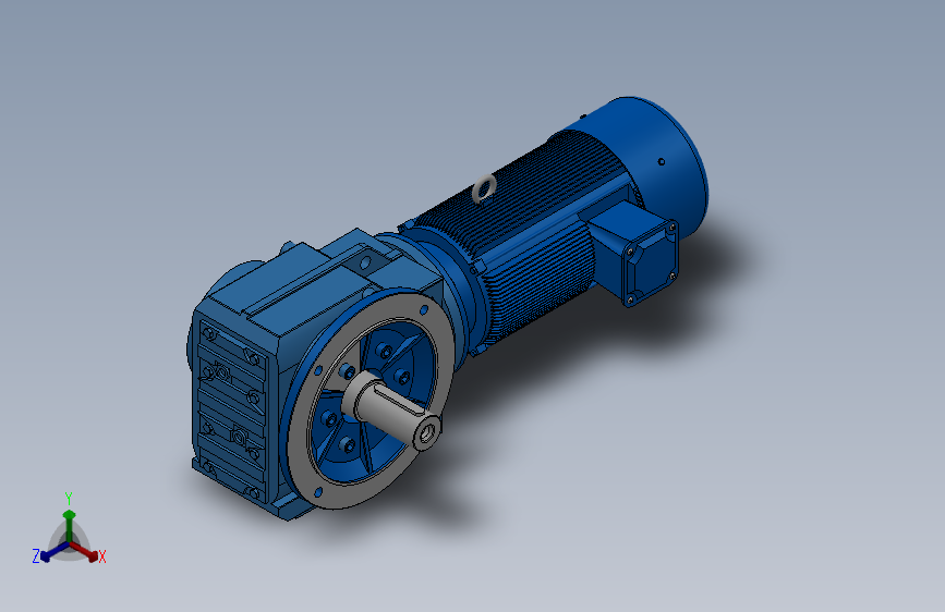 KF77法兰轴伸式安装螺旋锥齿轮减速机KF77-YBE0.75-6P-135.28-M1-0°-A