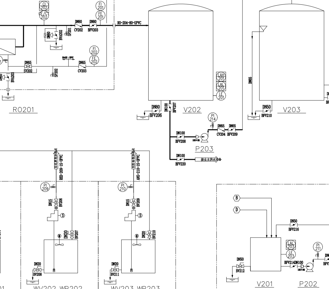 30TH膜法(UF+RO)中水回用流程图