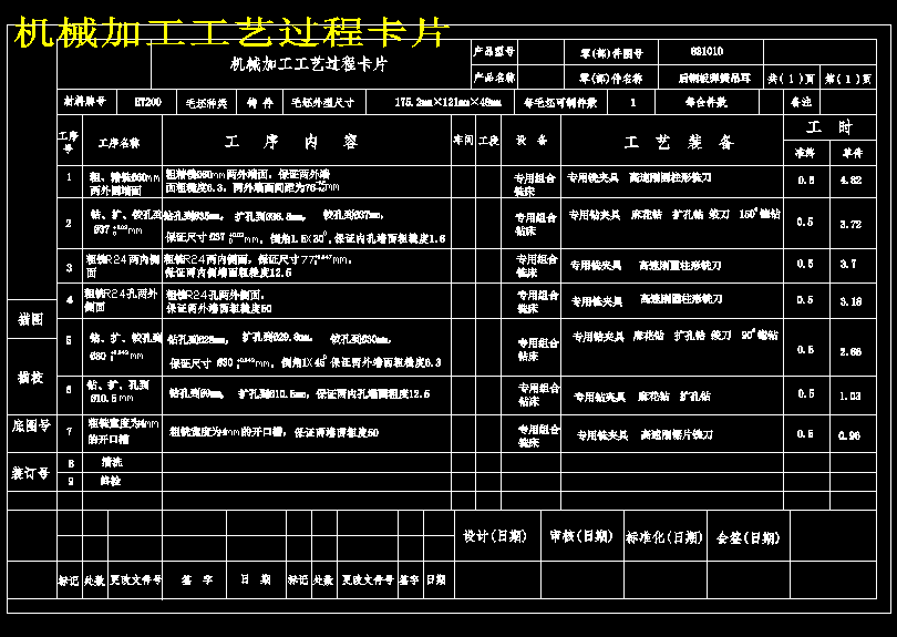 CA10B解放牌汽车后钢板弹簧吊耳工艺和铣φ37孔端面夹具设计（尺寸76处）-版本3（含CAD图纸+工序卡+说明书）
