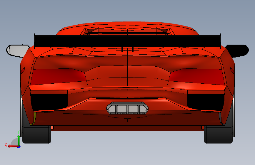 兰博基尼 Aventador 背面视图