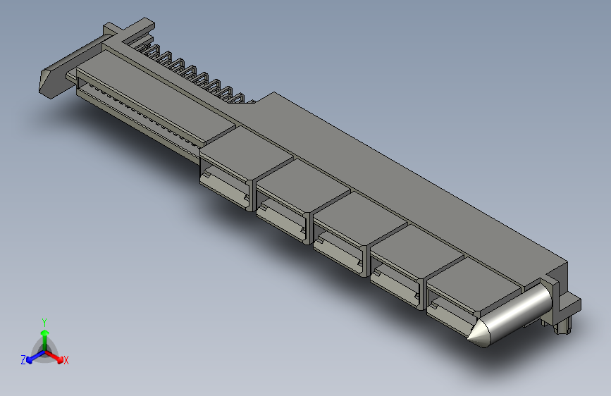 板对板连接器1.27mm, 12.00mm Pitch, EXTreme LPHPower Receptacle Header, Right-Angle, 10 Power Contacts, 40 Signal Contacts, Select Gold (Au) Plating, for 1.57mm Thick PC Board, with Guide Posts, with Press-fit Plastic Pegs