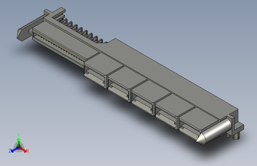 板对板连接器1.27mm, 12.00mm Pitch, EXTreme LPHPower Receptacle Header, Right-Angle, 10 Power Contacts, 40 Signal Contacts, Select Gold (Au) Plating, for 2.36mm Thick PC Board, with Guide Posts, with Press-fit Plastic Pegs