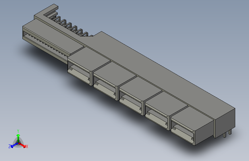 板对板连接器1.27mm, 12.00mm Pitch, EXTreme LPHPower Receptacle Header, Right-Angle, 10 Power Contacts, 32 Signal Contacts, Select Gold (Au) Plating, for 1.57mm Thick PC Board