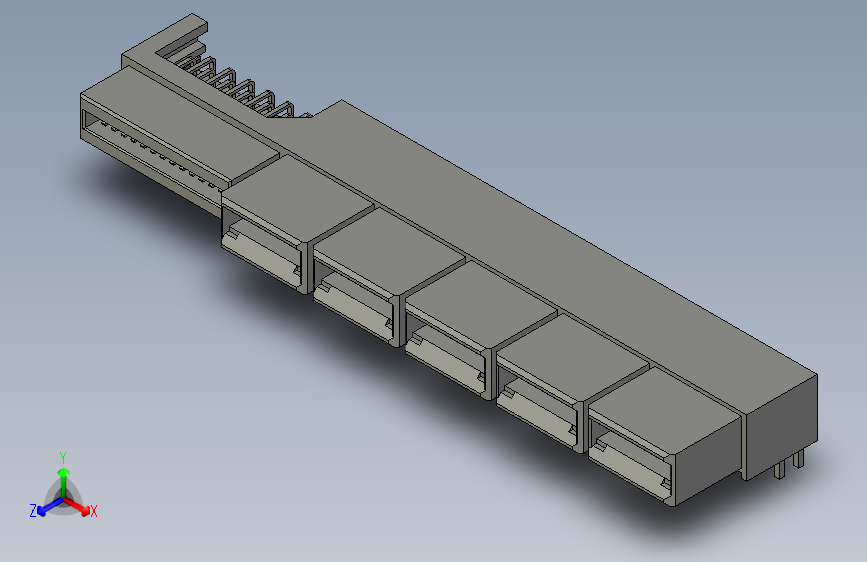 板对板连接器1.27mm, 12.00mm Pitch, EXTreme LPHPower Receptacle Header, Right-Angle, 10 Power Contacts, 28 Signal Contacts, Select Gold (Au) Plating, for 1.57mm Thick PC Board