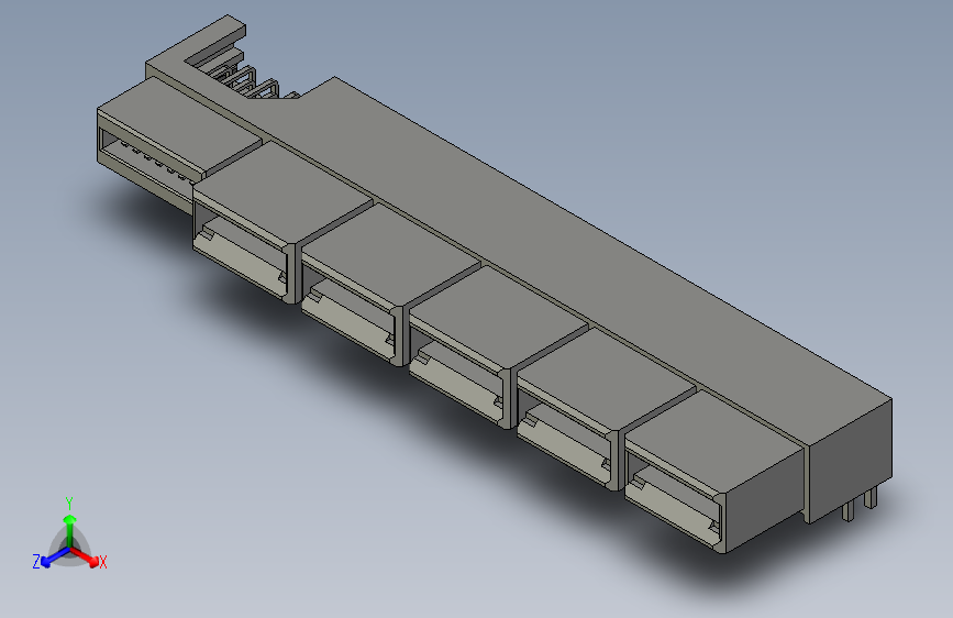 板对板连接器1.27mm, 12.00mm Pitch, EXTreme LPHPower Receptacle Header, Right-Angle, 10 Power Contacts, 16 Signal Contacts, Select Gold (Au) Plating, for 1.57mm Thick PC Board