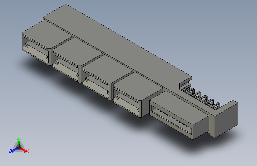 板对板连接器1.27mm Pitch, EXTreme LPHPower Receptacle Header Reverse Orientation, Right-Angle, 8 Power, 24 Signal Contacts, Select Gold (Au) Plating, for 2.36mm Thick PC Board