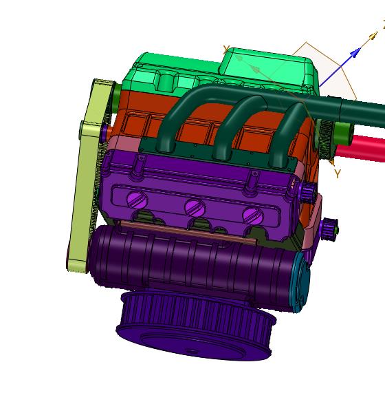 V6机械皮带连接增压器发动机