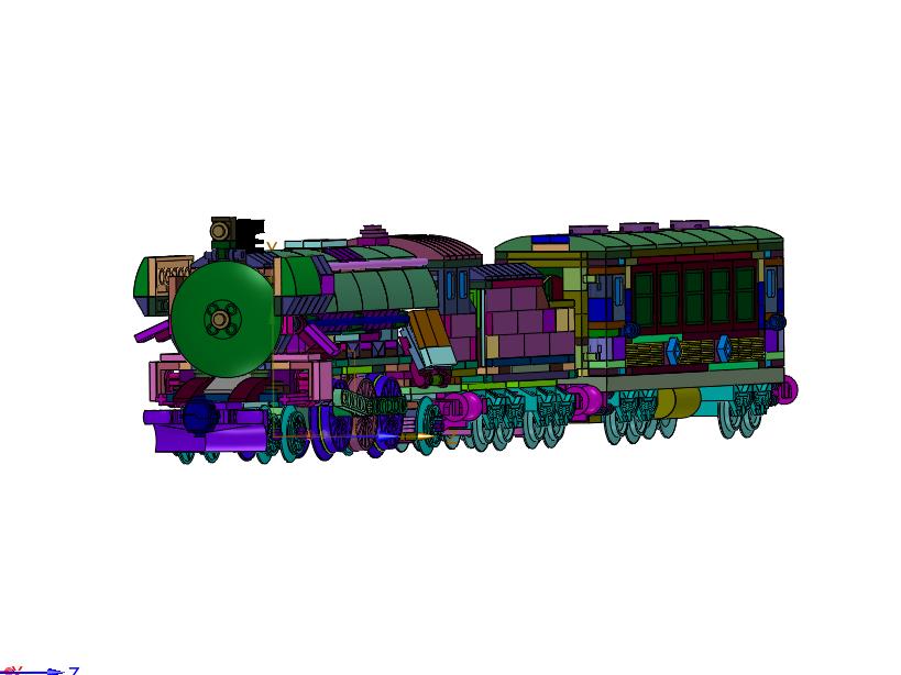 复古蒸汽火车列车拼装塑料积木