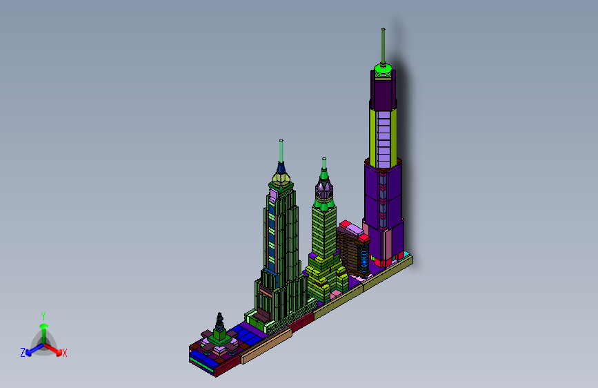 纽约城市天际线益智塑料积木