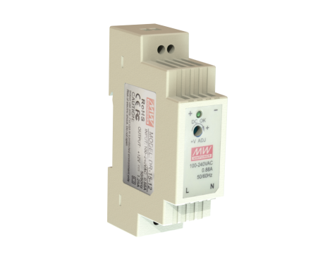 AC-DC工业DIN轨道电源；塑料T形外壳