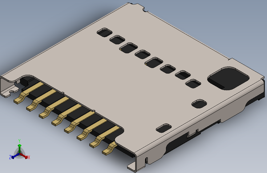 推拉式连接器MicroSD卡插槽