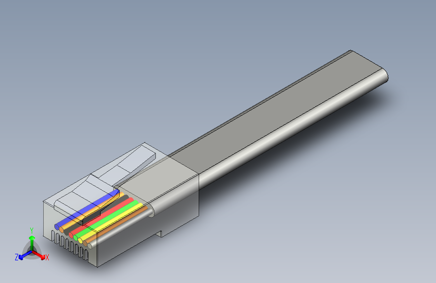 RJ45插头_Inventor ipt_模型图纸下载 – 懒石网