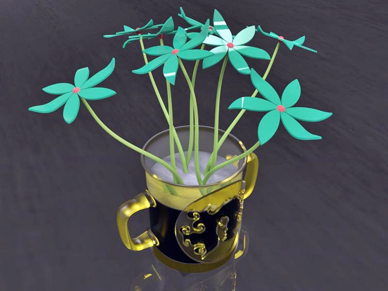 杯子上的小花