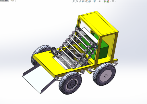 沙滩垃圾清理机三维SW模型渲染图