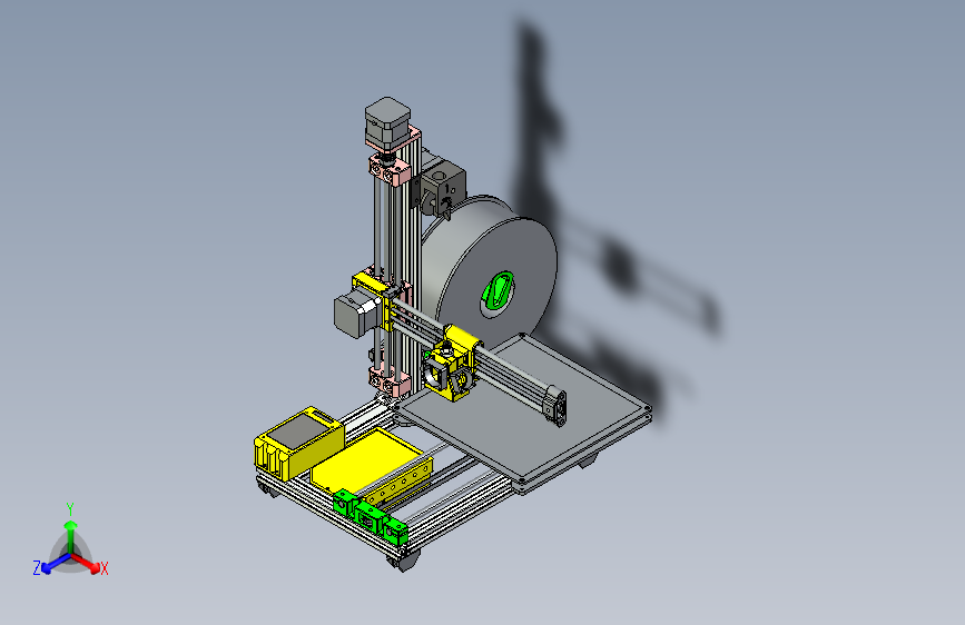 悬臂3D打印机Crane V1.1清单+固件+三维+STL+图纸+64位绿色三维图