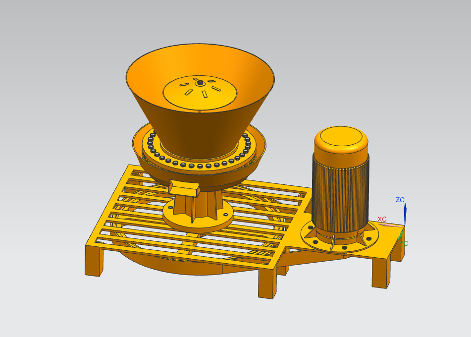 立式新型环模秸秆压块机三维UG模型