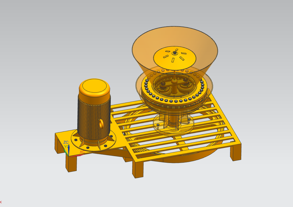 立式新型环模秸秆压块机三维UG模型