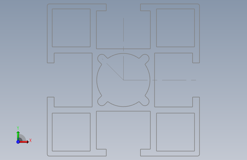 工业铝型材40 x 40A x R0.5.