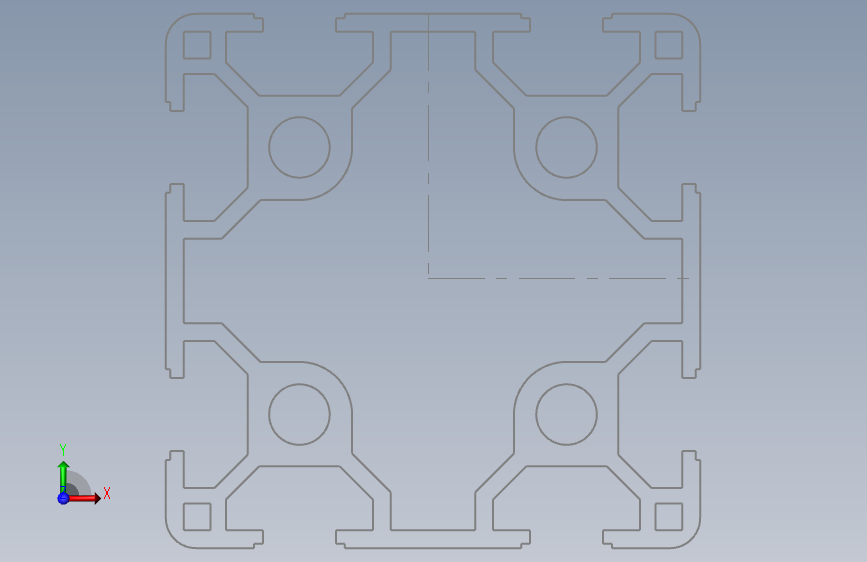 工业铝型材60 x 60L2 x R3.8.