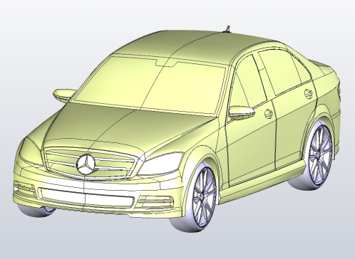 奔驰C级轿车三维CatiaV5R20无参