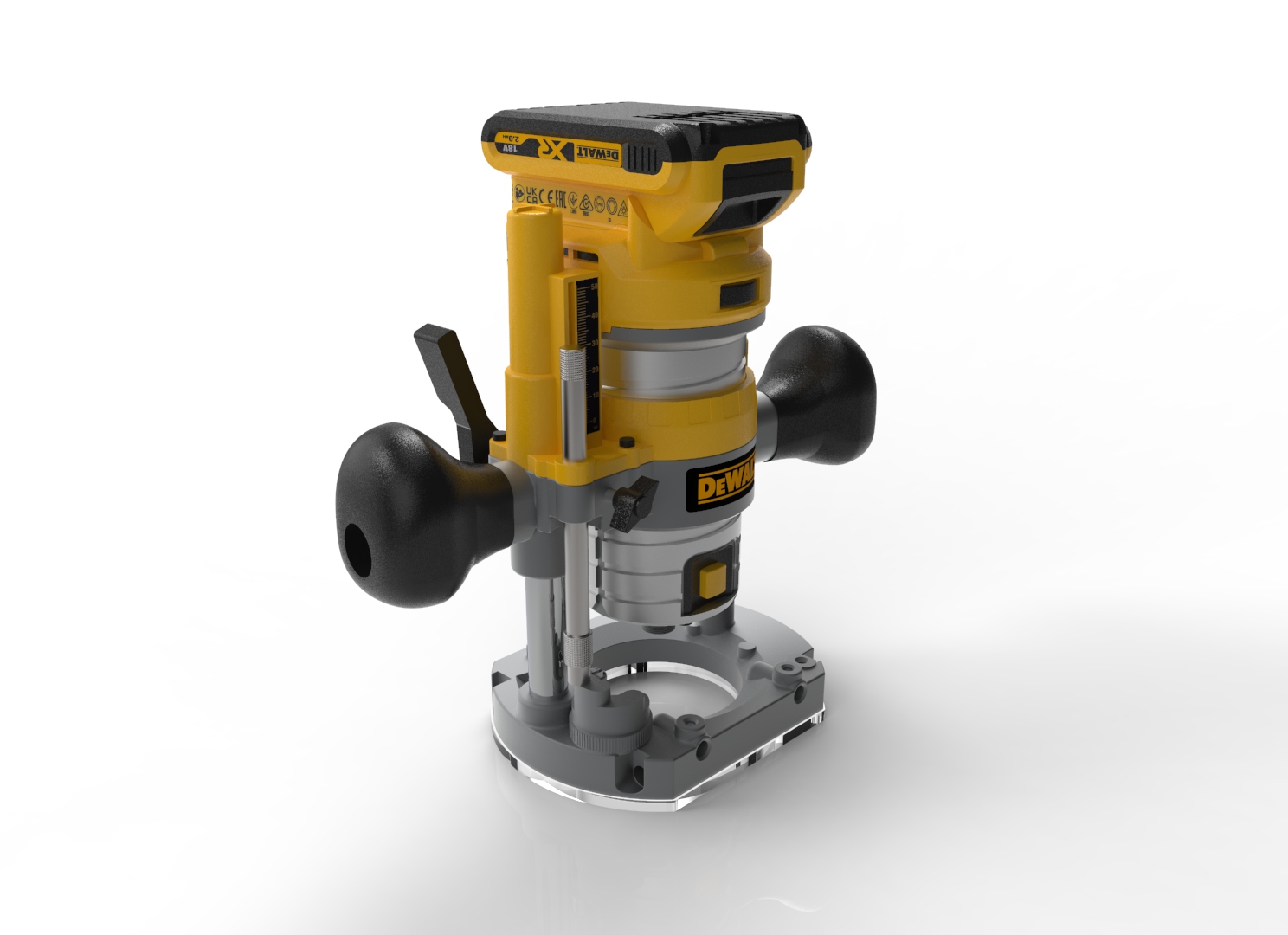 DeWALT DCW600无刷无绳紧凑型路由器_IGES_模型图纸下载 懒石网