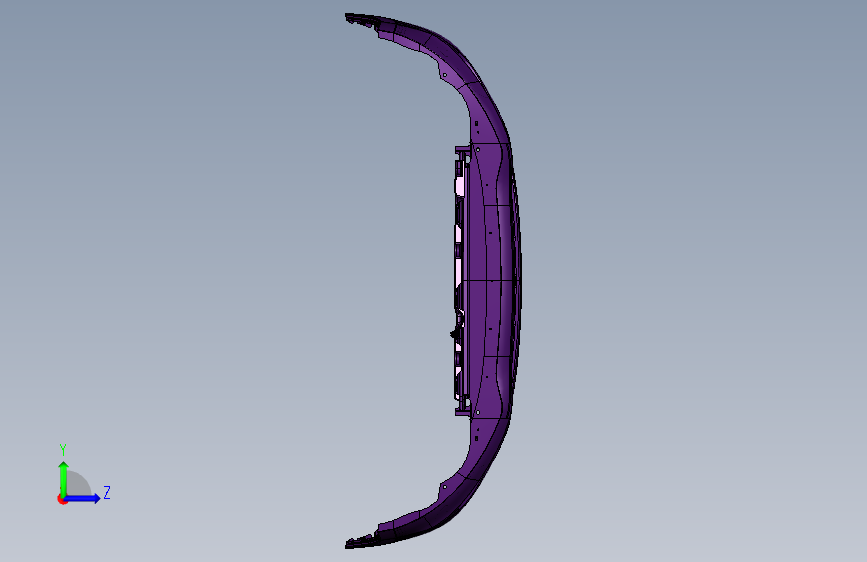 陕汽商用车前脸保险杠注塑模具设计 左侧视图