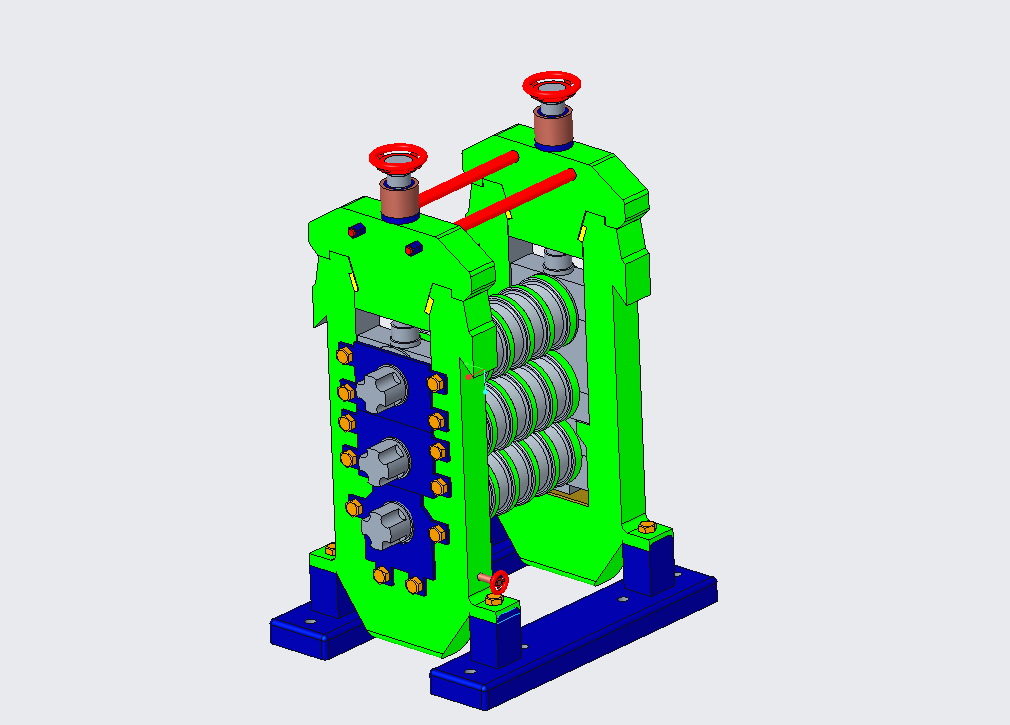 小型轧钢机三维Proe模型