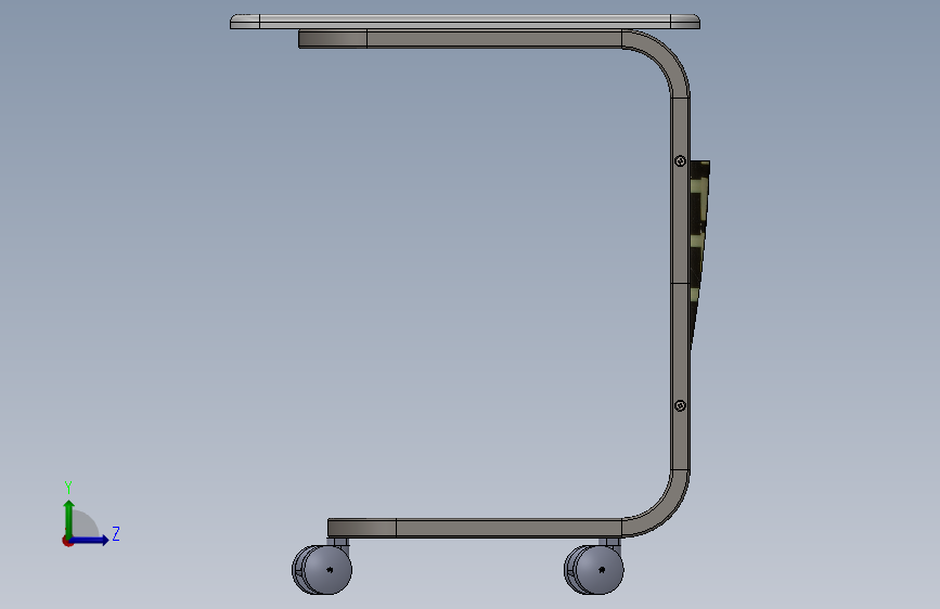 移动小桌 左侧视图