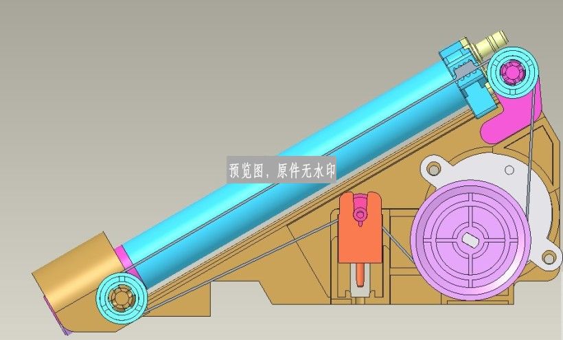 智能马桶电动清洗组件结构方案三维Creo模型+CAD图纸若干