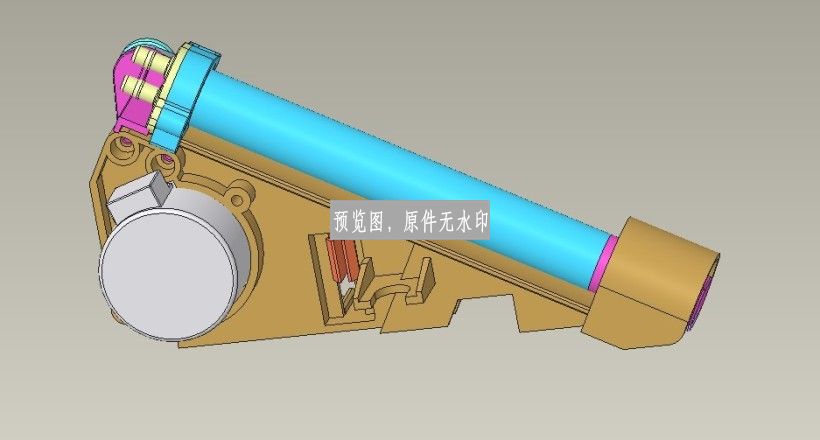 智能马桶电动清洗组件结构方案三维Creo模型+CAD图纸若干