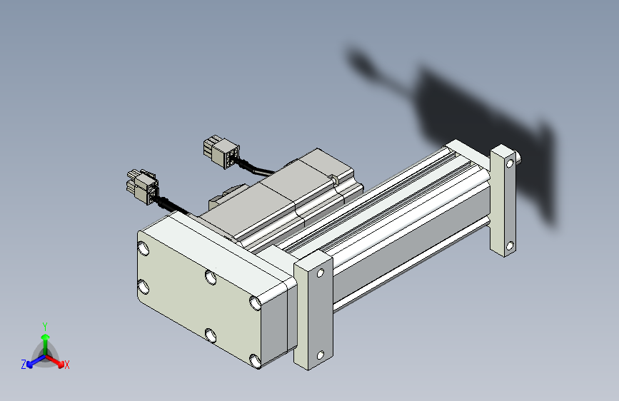 折返式50电缸+行程100mm+侧法兰+外螺纹