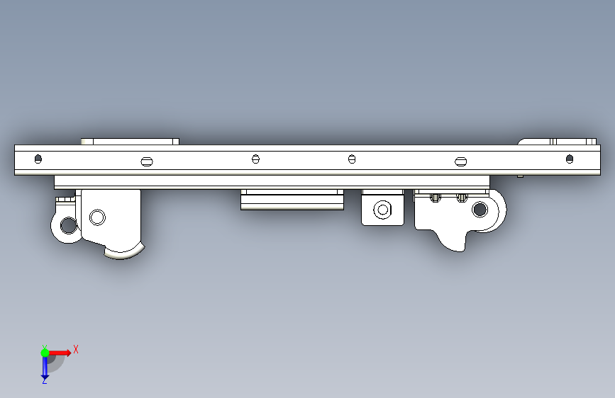 电动(宽型476mm)滑轨 俯视图